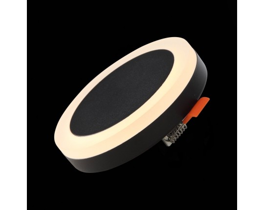 ST104.402.06 Светильник встраиваемый Черный LED 1*6W 3000K 468Lm Ra>80 120° IP20 D110xH20 170-240V