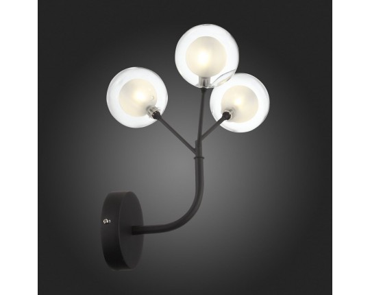 SL376.401.03 Бра ST-Luce Черный/Прозрачный, Белый G4 LED 3*2W -