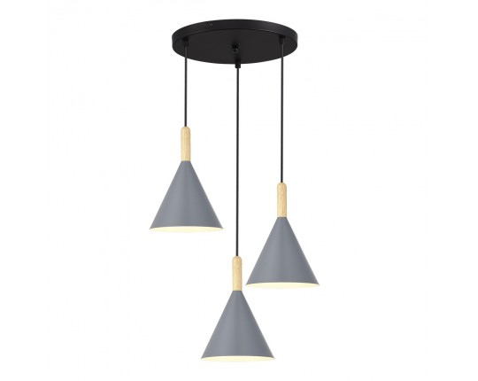 SLE1255-433-03 Светильник подвесной Черный/Серый E27 3*40W