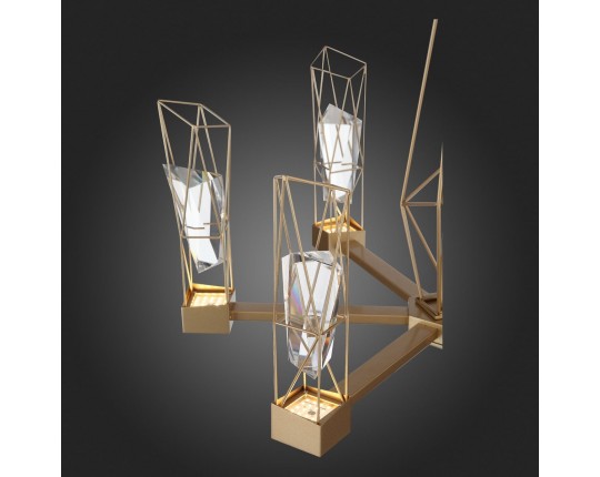 SL815.203.06 Люстра подвесная ST-Luce Матовое золото/Матовое золото, Прозрачный LED 6*8W 4000K