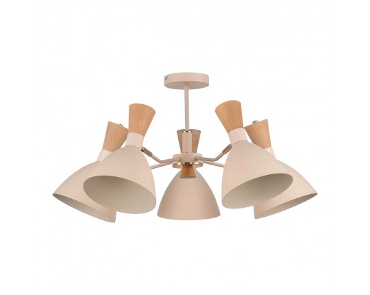 SLE1256-502-05 Светильник потолочный Бежевый/Бежевый, Светлое дерево, Золотистый E14 5*40W