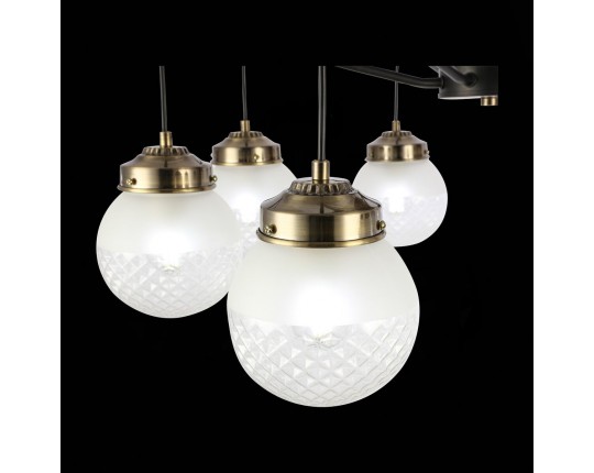 SLE110302-08 Светильник потолочный Черный, Бронза/Прозрачный, Белый E27 8*60W