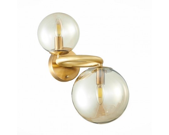 SL1162.301.02 Светильник настенный ST-Luce Латунь/Коньячный E14 2*40W