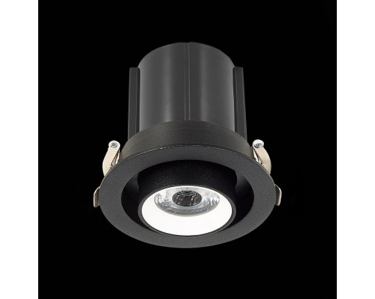 ST702.438.12 Св-к встр. Черный LED 1*12W 3000K 900Lm Ra80 24° IP20 D90xH92 180-240V