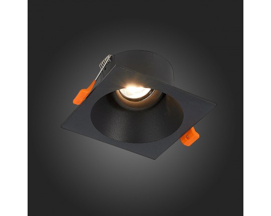 ST207.418.01 Св-к встр. Черный GU10 1*50W  L103xW103xH52 220V Без ламп