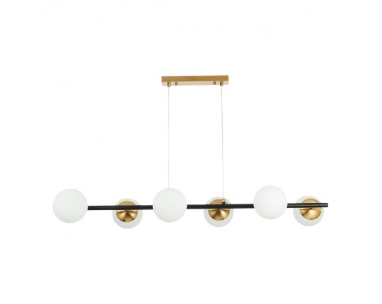 SLE220403-06 Светильник подвесной Черный, Латунь/Белый E27 6*60W