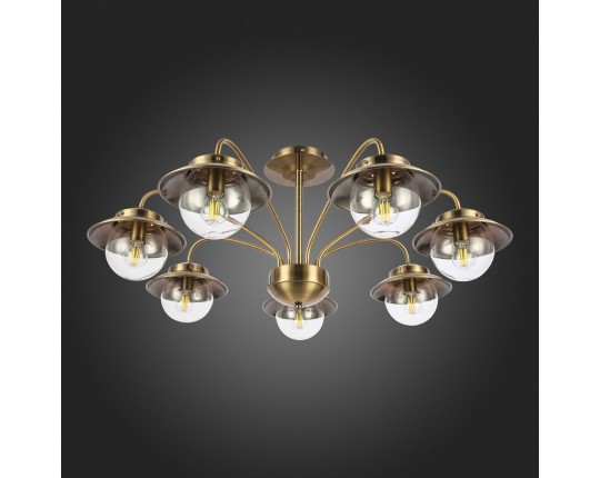 SLE110102-07 Светильник потолочный Античная бронза/Прозрачный E14 7*40W