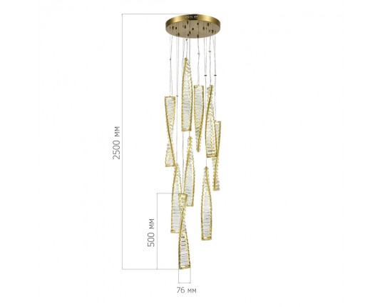 SL6205.303.09 Светильник подвесной ST-Luce Латунь/Прозрачный LED 1*99W 4000K