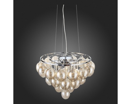 SL432.203.05 Светильник подвесной ST-Luce Хром/Коньячный E27 5*60W