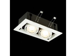 ST250.558.02 Св-к встр. Черный, Белый GU10 2*50W  IP20 L245xW126xH70 220V Без ламп