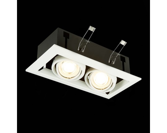 ST250.558.02 Св-к встр. Черный, Белый GU10 2*50W  IP20 L245xW126xH70 220V Без ламп