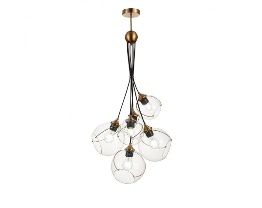 SLE103103-06 Светильник подвесной Золотистый/Прозрачный E27 6*60W