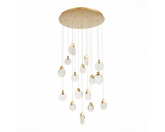 SL6104.203.16 Светильник подвесной ST-Luce Золотистый/Прозрачный,С пузырьками воздуха LED 16*3W 3000