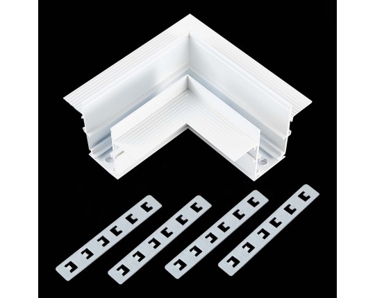 ST007.529.00 Угол-соединитель для встраиваемого магнитного шинопровода под ГКЛ 9мм  ST-Luce Белый