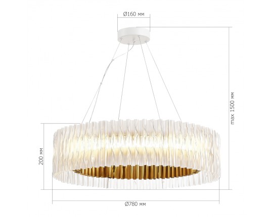 SL6012.213.01 Светильник подвесной ST-Luce Золотистый/Прозрачный LED 1*87W 3000K