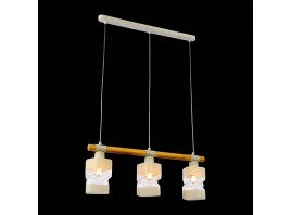 SLE114503-03 Светильник подвесной Белый, Светлое дерево/Белый, Прозрачный E27 3*60W