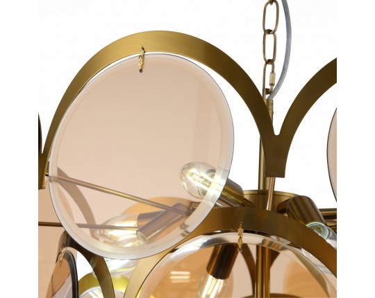 SL1161.333.09 Люстра подвесная ST-Luce Латунь/Янтарный E14 9*60W