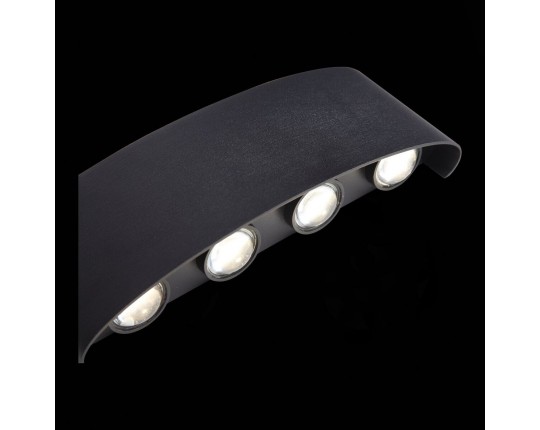 SL089.401.08 Светильник уличный настенный ST-Luce Черный кварцевый LED 8*1W 4000K