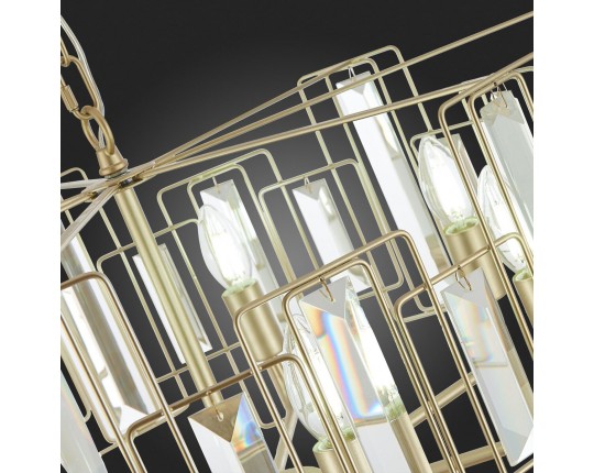 SLE103403-07 Светильник подвесной Шампань/Прозрачный E14 7*40W