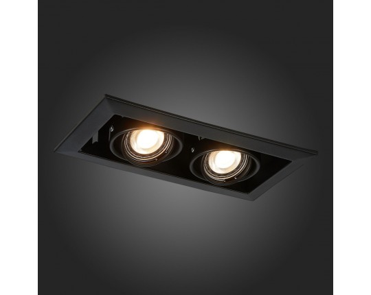 ST250.448.02 Св-к встр. Черный GU10 2*50W  L245xW126xH70 220V Без ламп