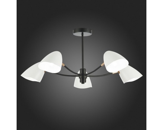 SLE103602-05 Светильник потолочный Черный, Золотой/Белый E14 5*40W