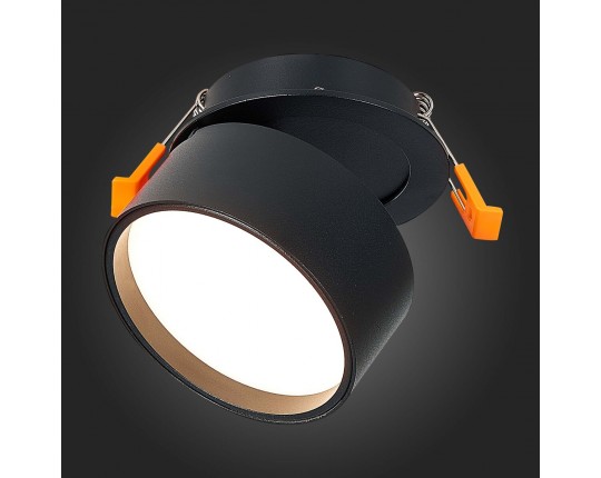 ST651.438.09 Встраиваемый поворотный светильник Черный LED 1*9W 3000K 720Lm Ra>90 120° IP20 D85xH68