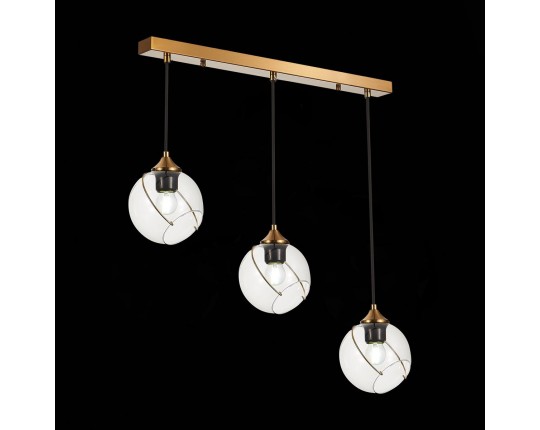 SLE103103-03 Светильник подвесной Золотистый/Прозрачный E27 3*60W