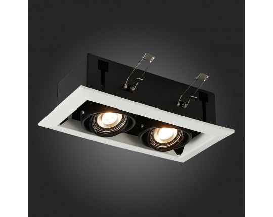 ST250.548.02 Св-к встр. Черный GU10 2*50W  L245xW126xH70 220V Без ламп