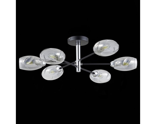 SLE155512-06 Светильник потолочный Черный, Хром/Дымчатый E14 6*40W