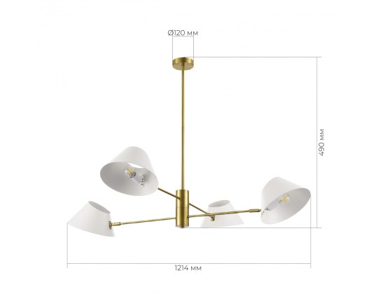 SLE1253-353-04 Светильник подвесной Латунь/Белый E14 4*60W
