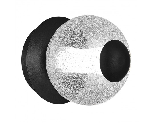 SL6120.401.01 Светильник настенный ST-Luce Черный/Прозрачное кракелированное стекло LED 1*8,5W 3000K