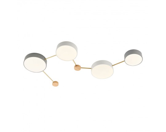 SLE600102-04 Светильник потолочный Золотистый, Светлое дерево/Белый, Серый LED 4*16,5W 4000K