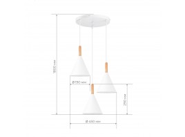 SLE1255-513-03 Светильник подвесной Белый/Белый E27 3*40W