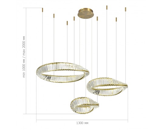 SL6204.311.03 Светильник подвесной ST-Luce Латунь/Прозрачный LED 1*97W 4000K