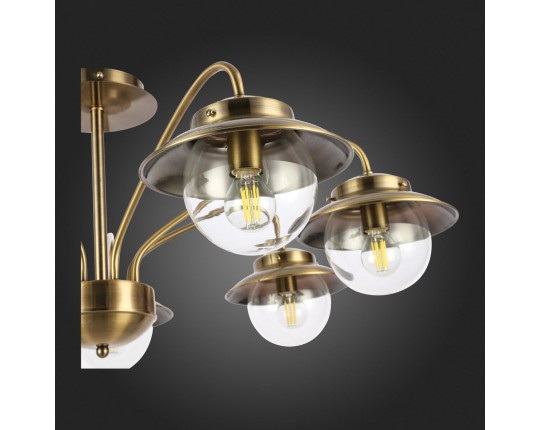 SLE110102-07 Светильник потолочный Античная бронза/Прозрачный E14 7*40W