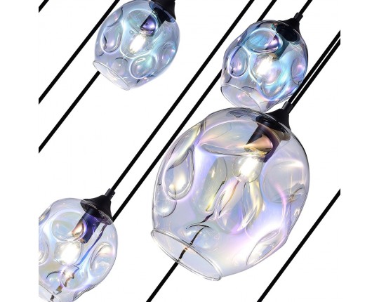 SL1188.403.16 Люстра подвесная ST-Luce Черный/Радужный E14/E27 12+4*40W