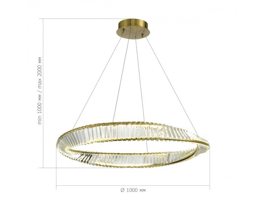 SL6204.321.01 Светильник подвесной ST-Luce Латунь/Прозрачный LED 1*58W 4000K