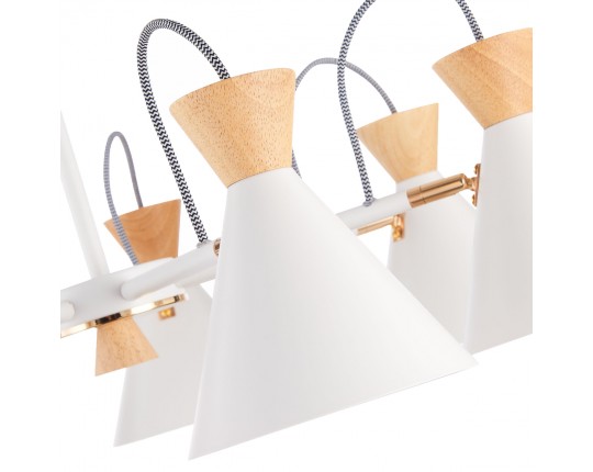 SLE125102-07 Светильник потолочный Белый, Золотистый/Белый, Светлое дерево E14 7*40W