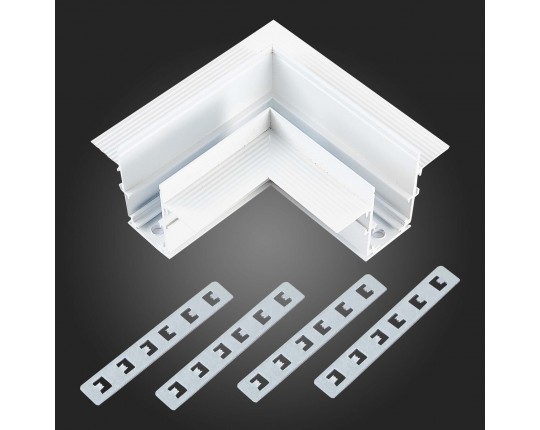 ST007.529.00 Угол-соединитель для встраиваемого магнитного шинопровода под ГКЛ 9мм  ST-Luce Белый