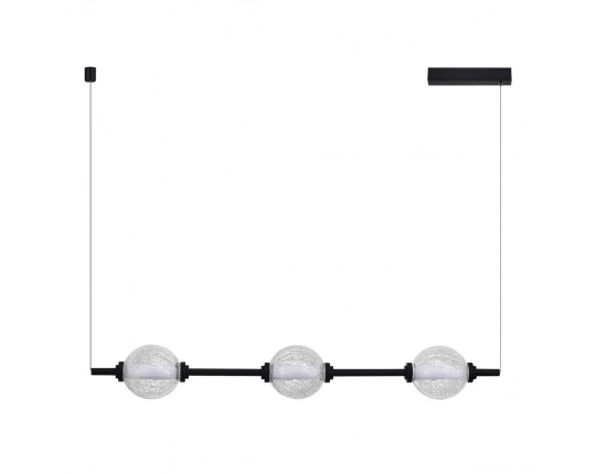 SL6120.403.03 Светильник подвесной ST-Luce Черный/Прозрачное кракелированное стекло LED 3*8,5W 3000K