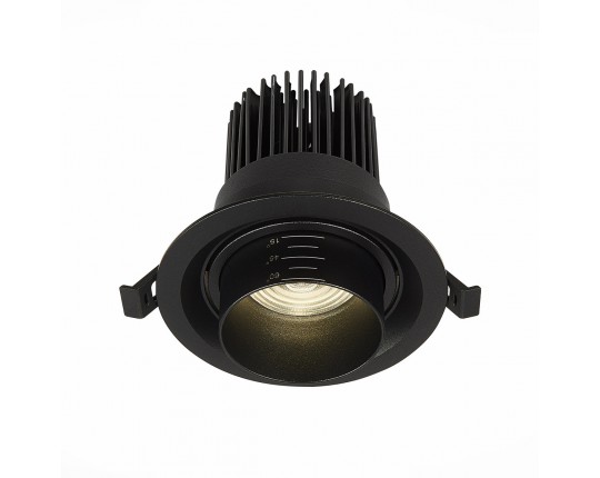 ST701.448.12 Св-к встр. Zoom Черный LED 1*12W 4000K 960Lm Ra90 15°-60° IP20 D115xH95 170-240V