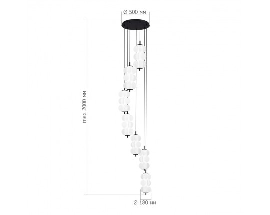 SL6121.403.07 Светильник подвесной ST-Luce Черный/Белый LED 7*8W 3000K