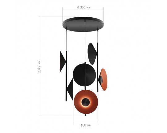 SL3003.403.09 Светильник подвесной ST-Luce Черный/Оранжевый, Черный LED 9*2W 3000K
