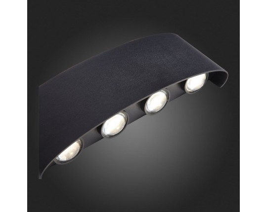 SL089.401.08 Светильник уличный настенный ST-Luce Черный кварцевый LED 8*1W 4000K
