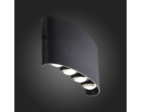SL089.401.08 Светильник уличный настенный ST-Luce Черный кварцевый LED 8*1W 4000K