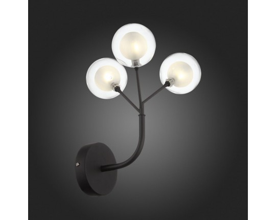 SL376.401.03 Бра ST-Luce Черный/Прозрачный, Белый G4 LED 3*2W -