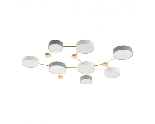 SLE600102-08 Светильник потолочный Золотистый, Светлое дерево/Белый, Серый LED 8*16,5W 4000K