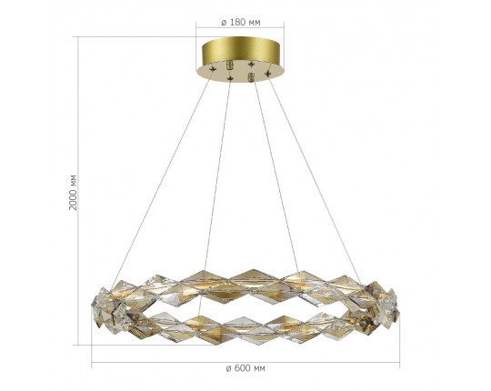 SL6009.203.01 Люстра подвесная ST-Luce Золотистый/Прозрачный,Янтарный LED 1*30W 3000K
