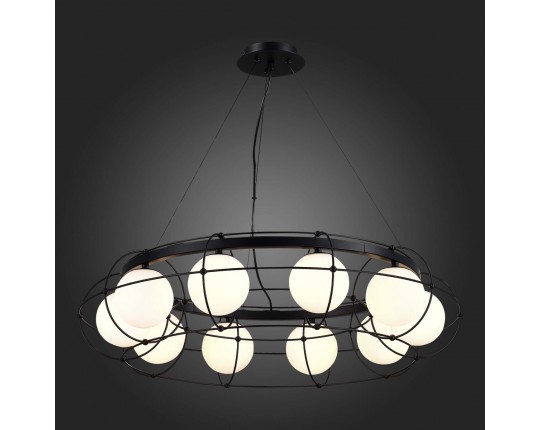 SL1189.403.10 Люстра подвесная ST-Luce Черный/Опал G9 10*5W