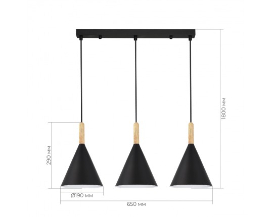 SLE1255-403-03 Светильник подвесной Черный/Черный E27 3*40W